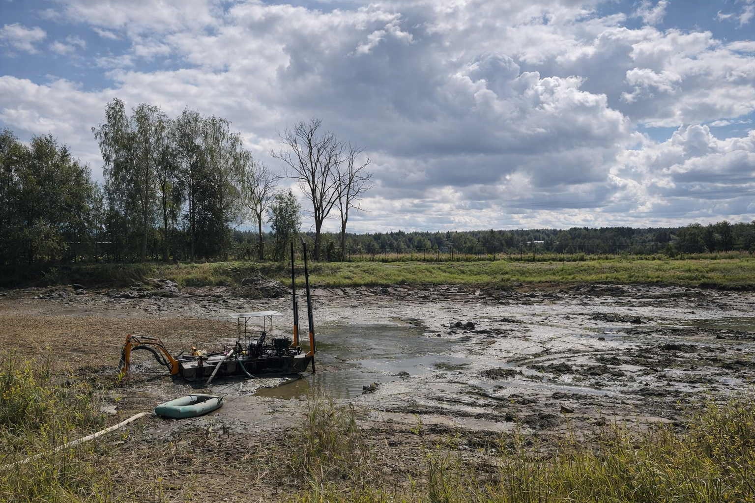 Осушение, очистка и укрепление берегов в Дмитров